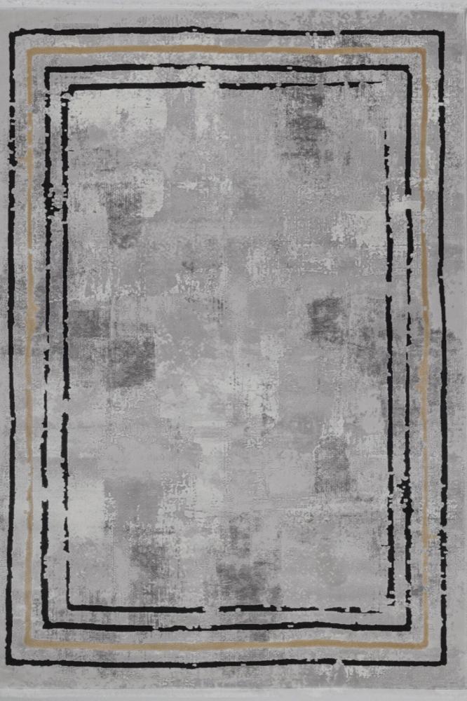 Aspendos Modern 4386B Gri – Sarı Akrilik Makina Halı