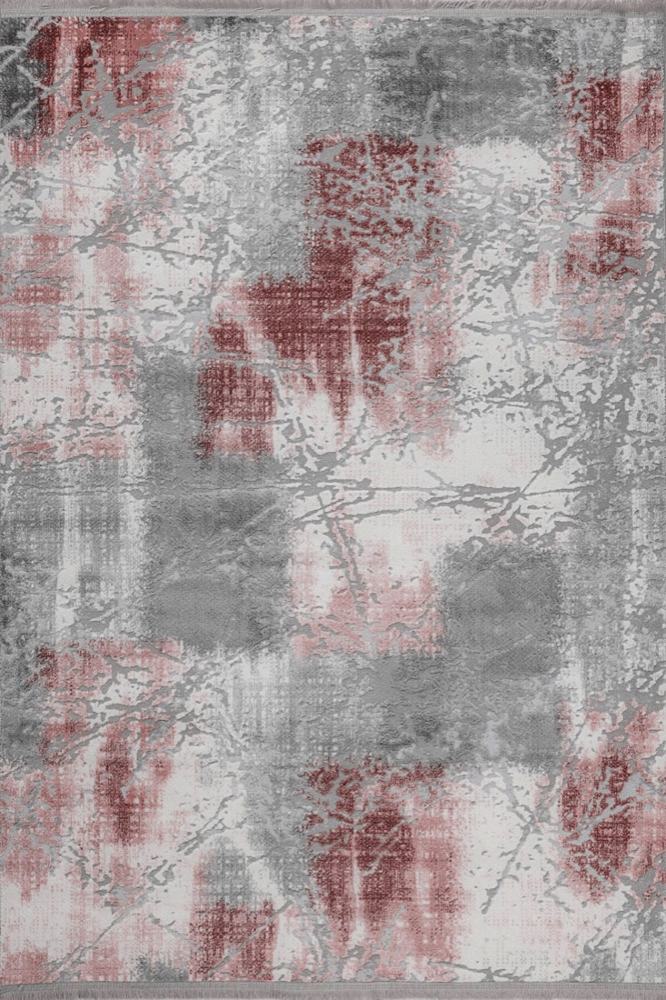 Kuvars 5443P Gri – Pembe Akrilik Makina Halı